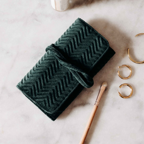 Pochette à bijoux en velours - Vert