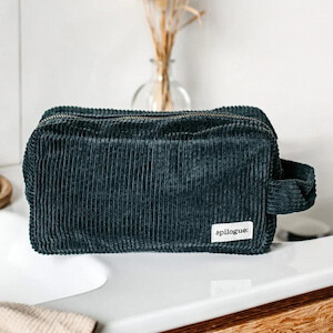 Trousse de toilette velours - Anthracite